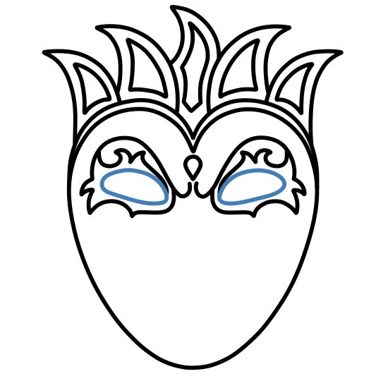 Hướng dẫn vẽ mặt nạ lễ hội. - Bước 7