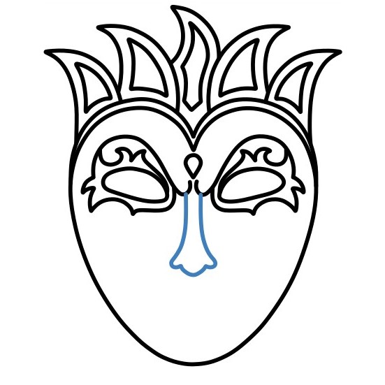 Hướng dẫn vẽ mặt nạ lễ hội. - Bước 8