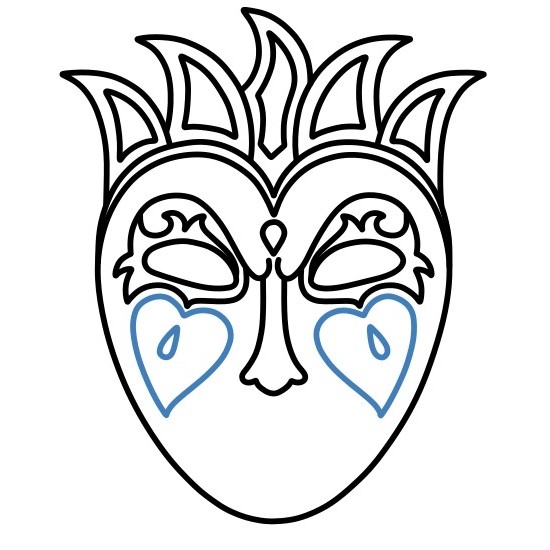 Hướng dẫn vẽ mặt nạ lễ hội. - Bước 9