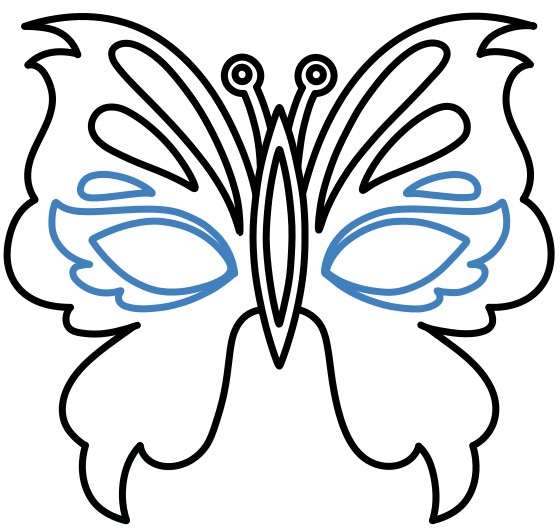 Hướng dẫn vẽ mặt nạ bướm. - Bước 6