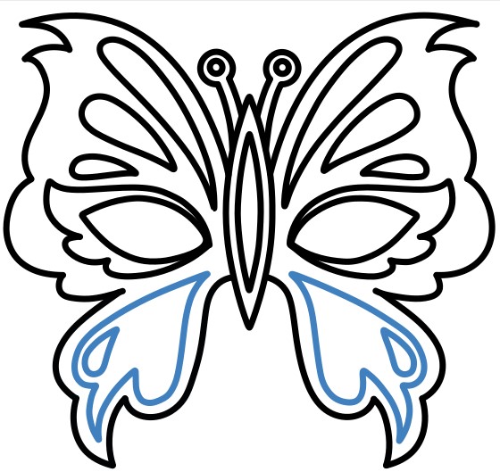 Hướng dẫn vẽ mặt nạ bướm. - Bước 7