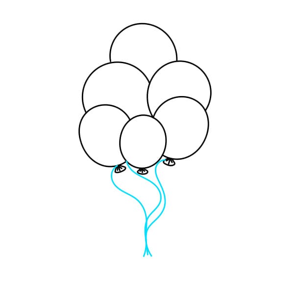 Hướng dẫn vẽ một chùm bóng bay rực rỡ cho bé - Bước 2