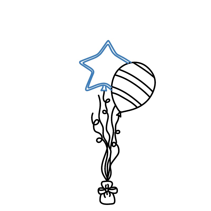 Hướng dẫn vẽ chùm bóng bay cực đẹp. - Bước 5