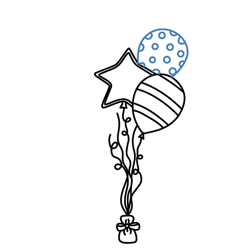 Hướng dẫn vẽ chùm bóng bay cực đẹp. - Bước 6