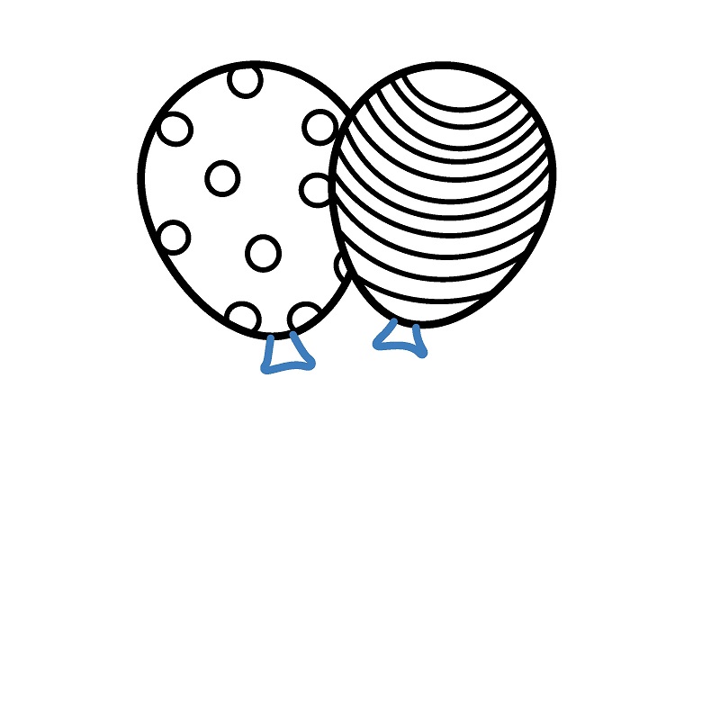 Hướng dẫn vẽ chùm bóng bay đơn giản. - Bước 5