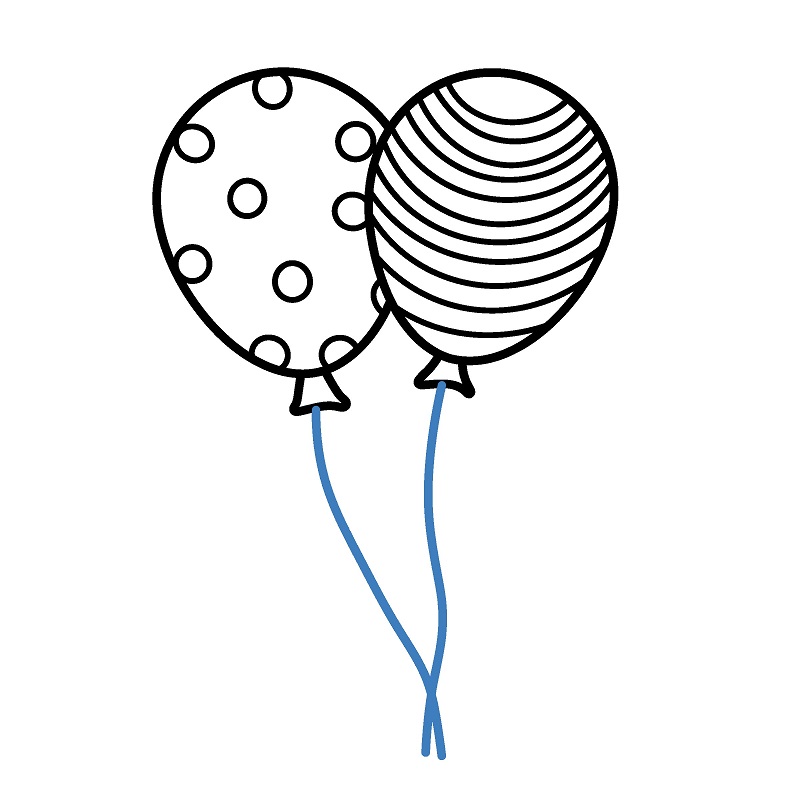 Hướng dẫn vẽ chùm bóng bay đơn giản. - Bước 6