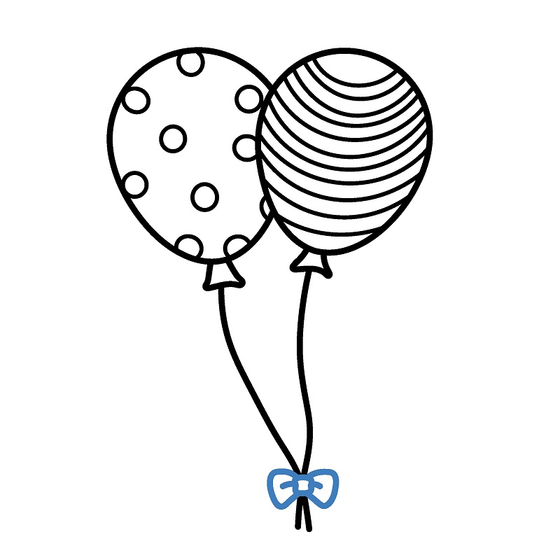 Hướng dẫn vẽ chùm bóng bay đơn giản. - Bước 7