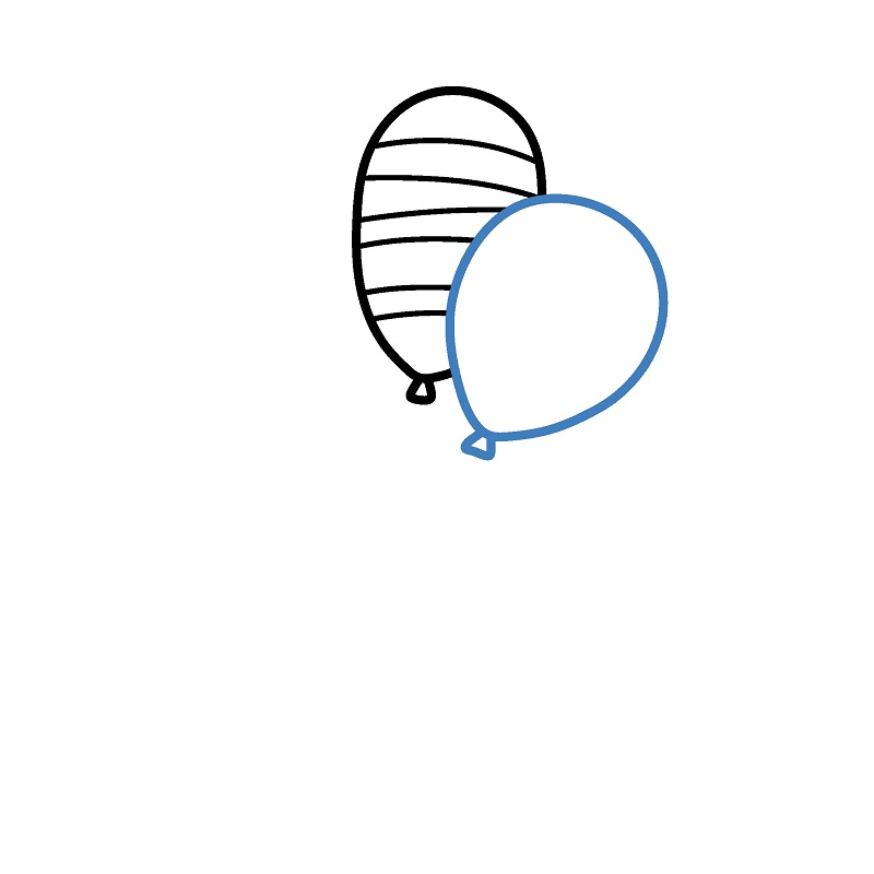 Hướng dẫn vẽ chùm bóng bay nhiều màu sắc. - Bước 3