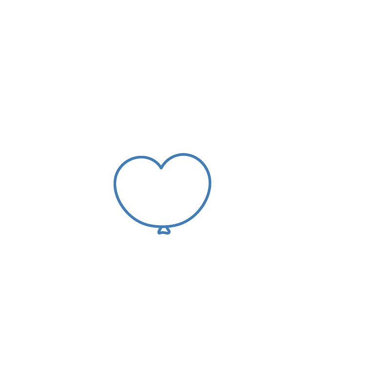 Hướng dẫn vẽ chùm bóng bay hình trái tim - Bước 1