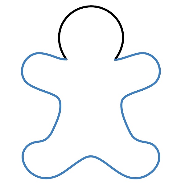 Hướng dẫn vẽ người bánh gừng. - Bước 2