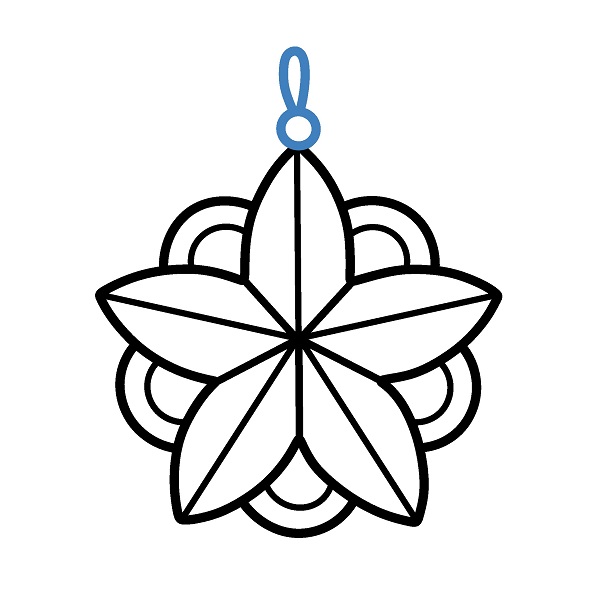 Hướng dẫn vẽ ngôi sao năm năm cánh trang trí giáng sinh. - Bước 5