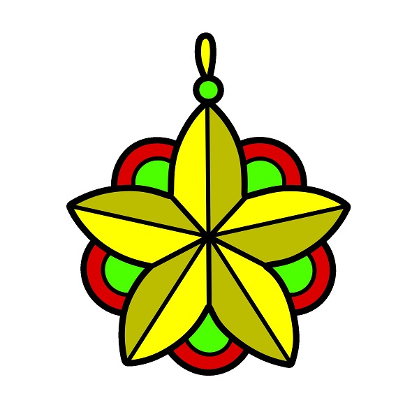 Hướng dẫn vẽ ngôi sao năm năm cánh trang trí giáng sinh. - Bước 6