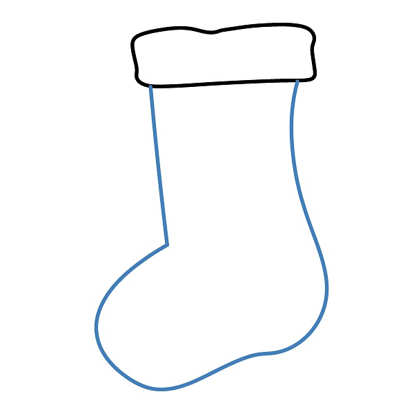 Hướng dẫn vẽ chiếc tất giáng sinh. - Bước 2