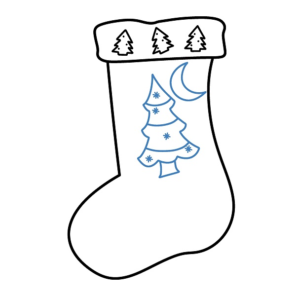 Hướng dẫn vẽ chiếc tất giáng sinh. - Bước 4