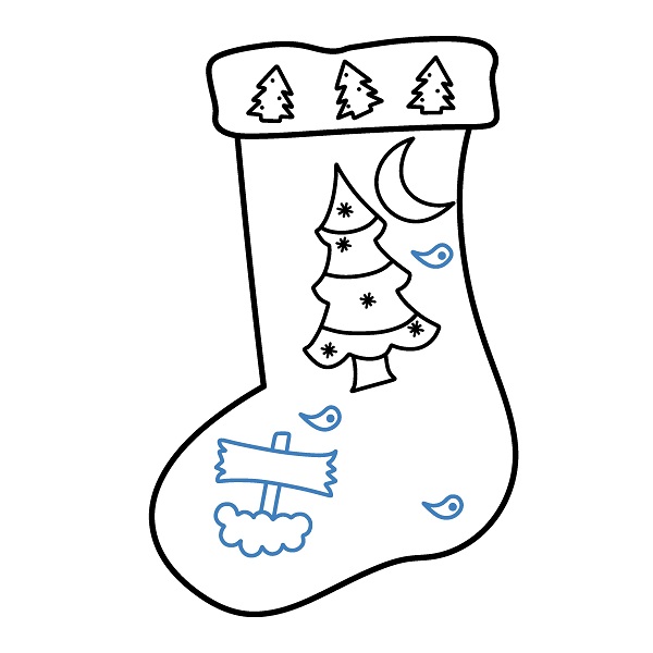 Hướng dẫn vẽ chiếc tất giáng sinh. - Bước 5