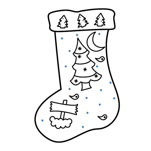 Hướng dẫn vẽ chiếc tất giáng sinh. - Bước 6