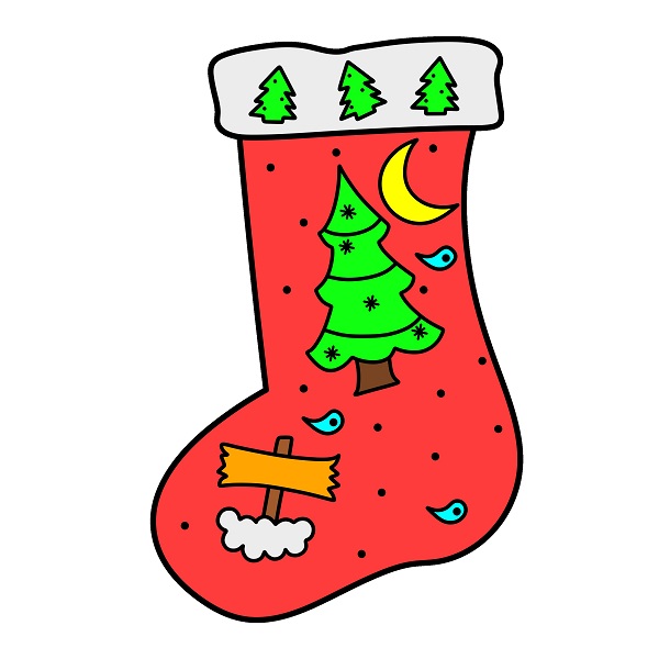 Hướng dẫn vẽ chiếc tất giáng sinh.