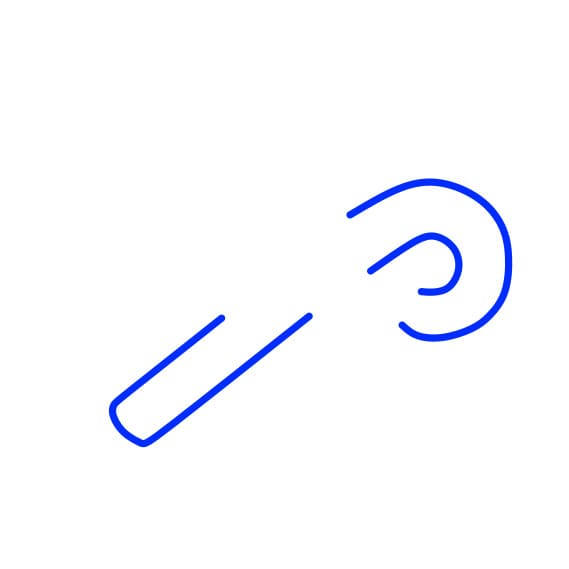 Hướng dẫn vẽ cái kẹo giáng sinh - Bước 1