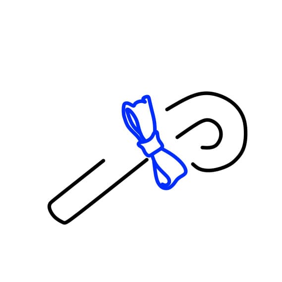 Hướng dẫn vẽ cái kẹo giáng sinh - Bước 2