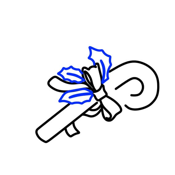 Hướng dẫn vẽ cái kẹo giáng sinh - Bước 3