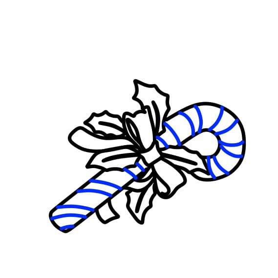 Hướng dẫn vẽ cái kẹo giáng sinh - Bước 4