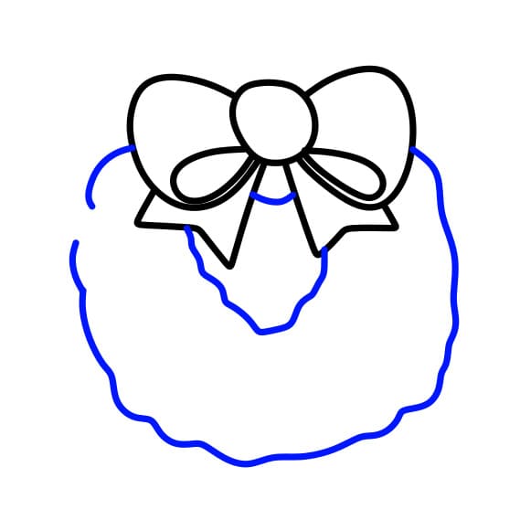 Hướng dẫn vẽ vòng hoa giáng sinh treo tường - Bước 2