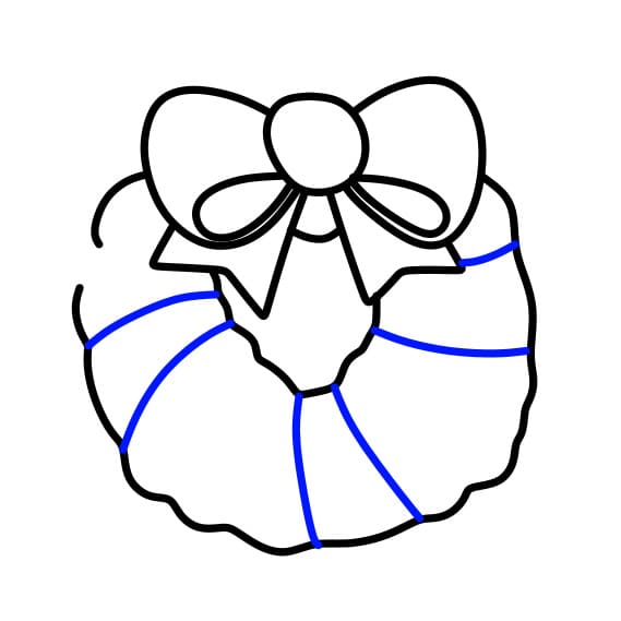 Hướng dẫn vẽ vòng hoa giáng sinh treo tường - Bước 3