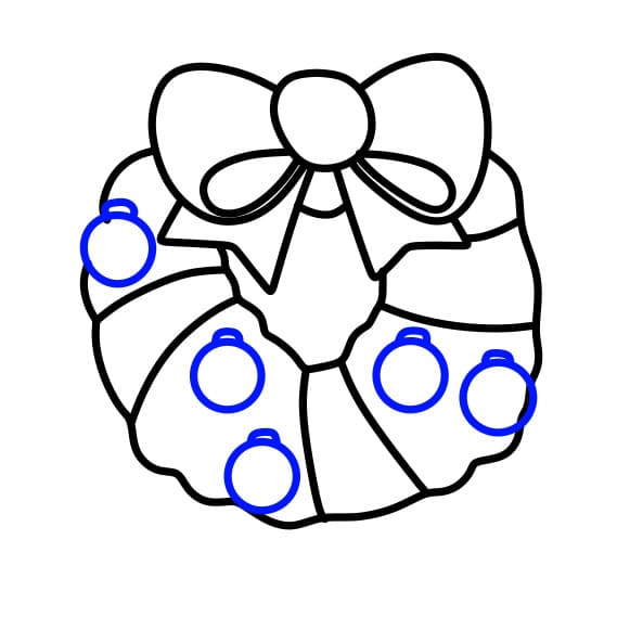 Hướng dẫn vẽ vòng hoa giáng sinh treo tường - Bước 4