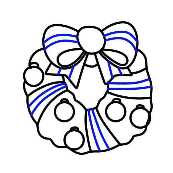 Hướng dẫn vẽ vòng hoa giáng sinh treo tường - Bước 5