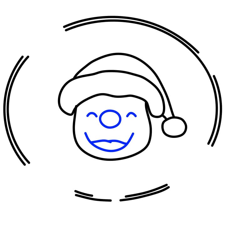 Hướng dẫn vẽ ông già noel đêm giáng sinh - Bước 4