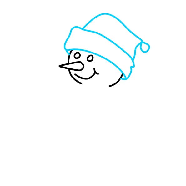 Hướng dẫn vẽ người tuyết trong ngày lễ giáng sinh - Bước 3