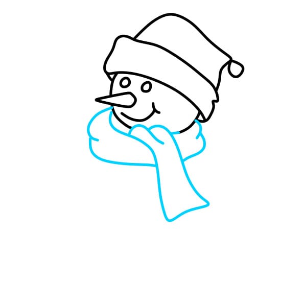 Hướng dẫn vẽ người tuyết trong ngày lễ giáng sinh - Bước 4