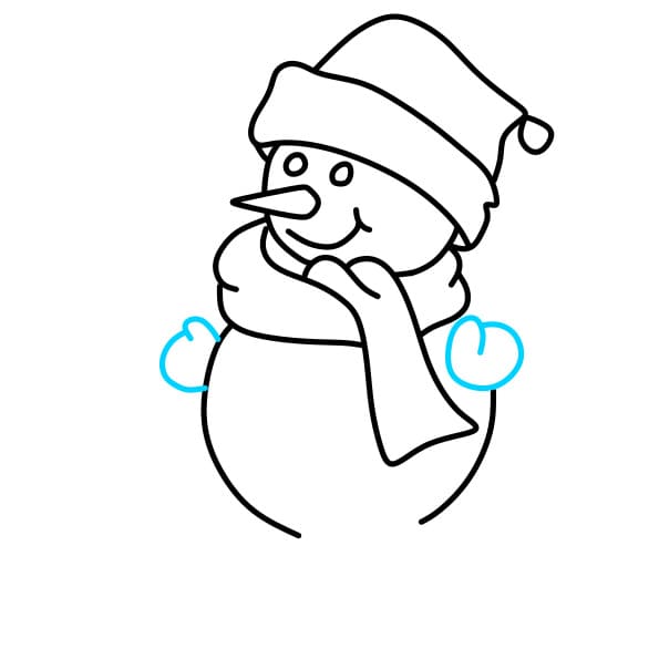 Hướng dẫn vẽ người tuyết trong ngày lễ giáng sinh - Bước 6