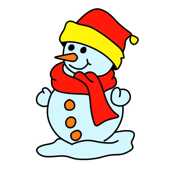 Hướng dẫn vẽ người tuyết trong ngày lễ giáng sinh - Bước 8