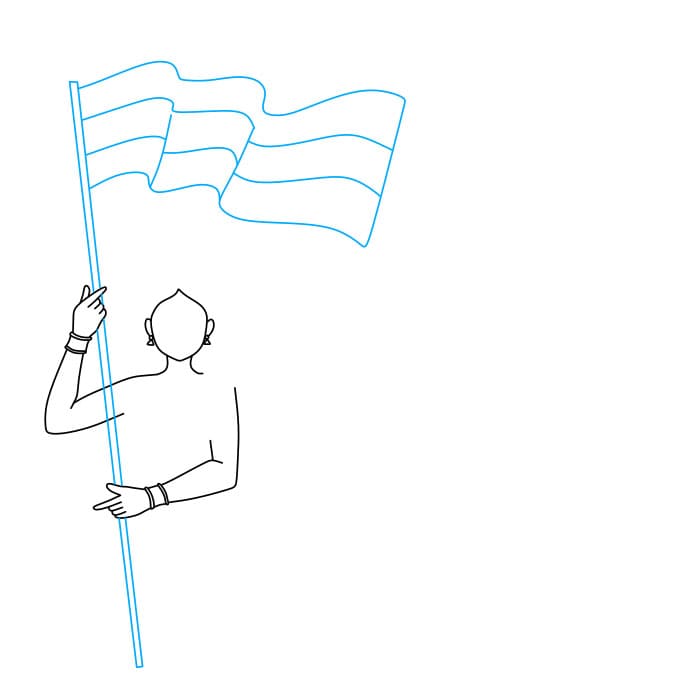 Hướng dẫn cách vẽ ngày quốc khánh của Ấn Độ cho bé - Bước 4