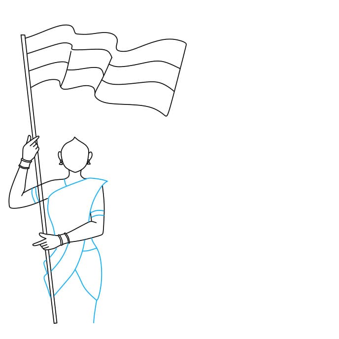 Hướng dẫn cách vẽ ngày quốc khánh của Ấn Độ cho bé - Bước 5