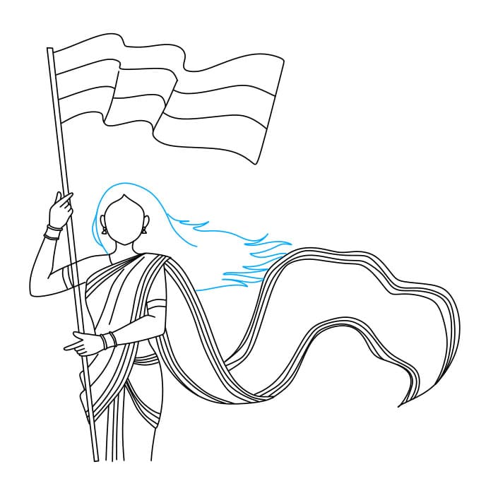 Hướng dẫn cách vẽ ngày quốc khánh của Ấn Độ cho bé - Bước 7