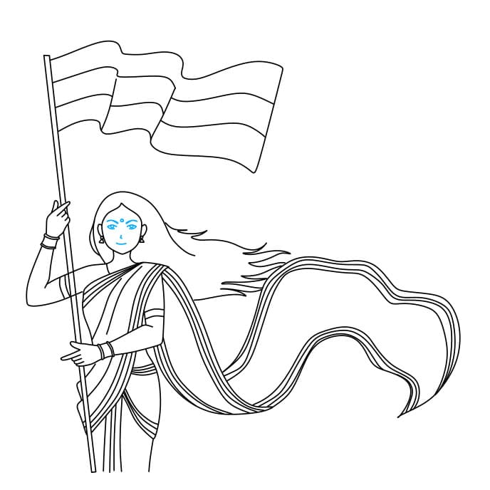 Hướng dẫn cách vẽ ngày quốc khánh của Ấn Độ cho bé - Bước 8