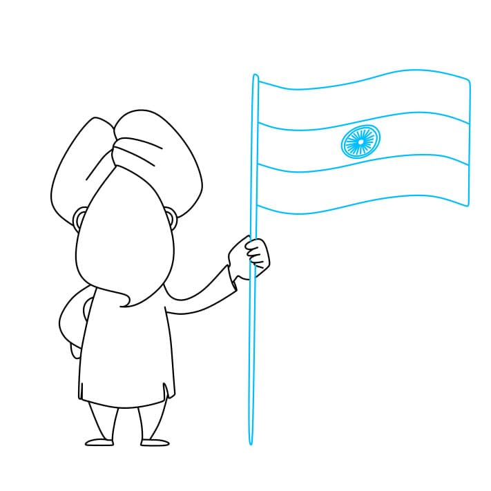 Hướng dẫn cách vẽ ngày quốc khánh của Ấn Độ cho bé - Bước 6