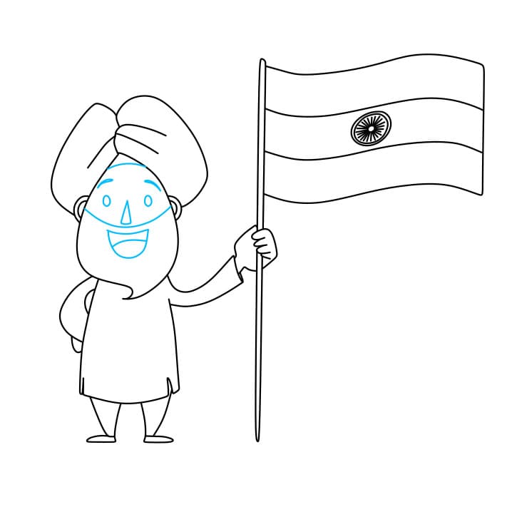 Hướng dẫn cách vẽ ngày quốc khánh của Ấn Độ cho bé - Bước 7