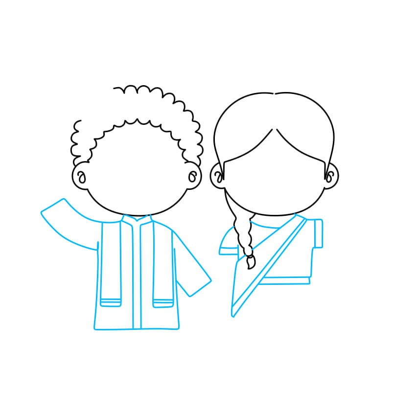 Hướng dẫn cách vẽ ngày quốc khánh của Ấn Độ cho bé - Bước 4