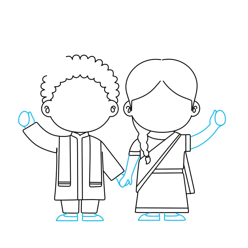 Hướng dẫn cách vẽ ngày quốc khánh của Ấn Độ cho bé - Bước 5