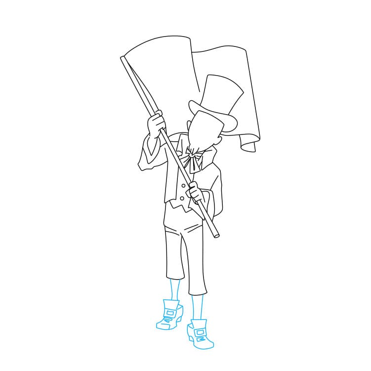 Hướng dẫn cách vẽ ngày quốc khánh của nước Mỹ cho bé - Bước 7