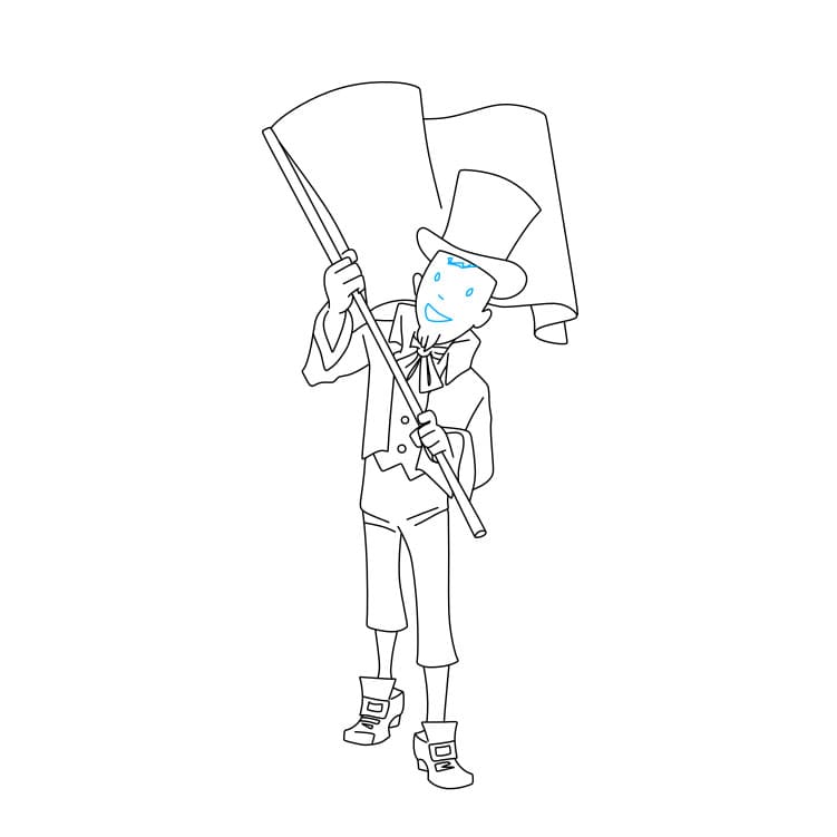 Hướng dẫn cách vẽ ngày quốc khánh của nước Mỹ cho bé - Bước 8