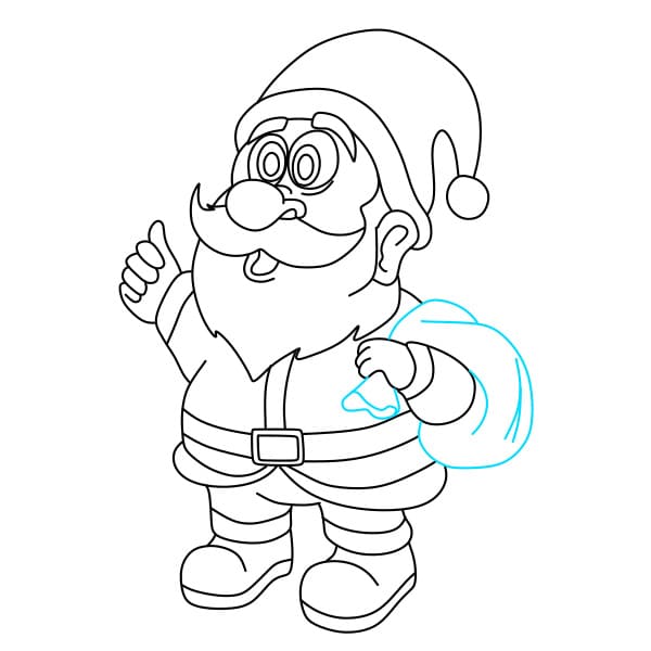 Hướng dẫn vẽ ông già Noel ngộ nghĩnh - Bước 11