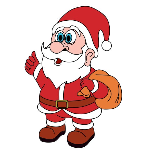 Hướng dẫn vẽ ông già Noel ngộ nghĩnh - Bước 12