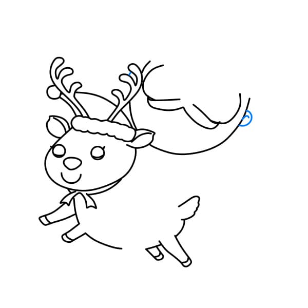 Hướng dẫn vẽ ông già Noel đang cưới trên con tuần lộc - Bước 10