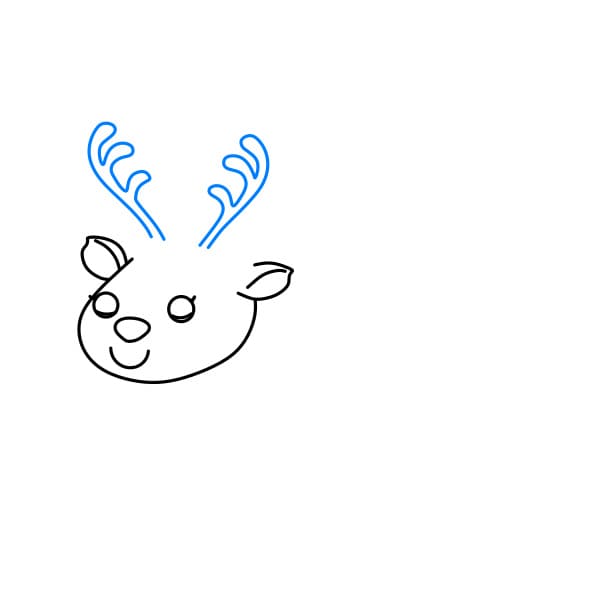 Hướng dẫn vẽ ông già Noel đang cưới trên con tuần lộc - Bước 4