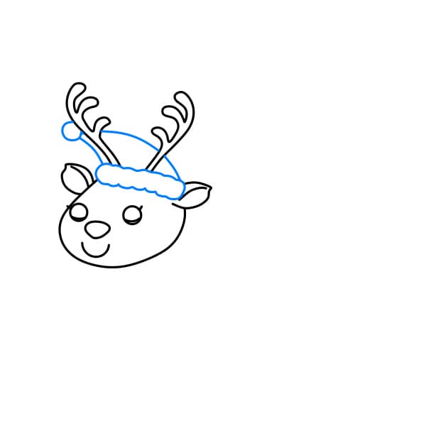 Hướng dẫn vẽ ông già Noel đang cưới trên con tuần lộc - Bước 5