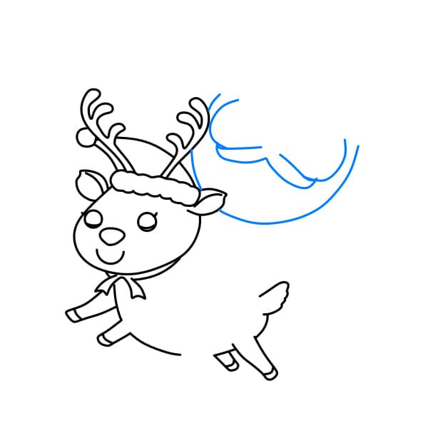 Hướng dẫn vẽ ông già Noel đang cưới trên con tuần lộc - Bước 9